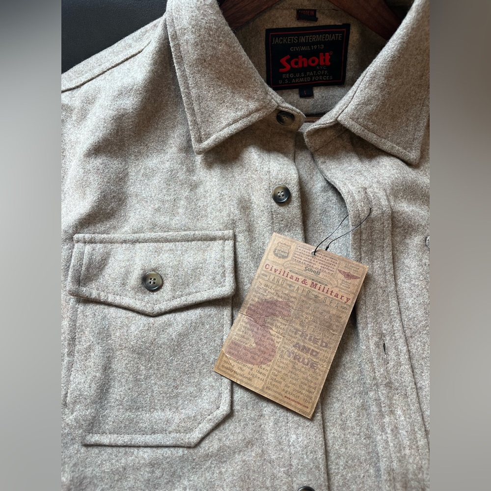 Schott Tan Lightweight Shirt Jacket - Picture 5 of 7